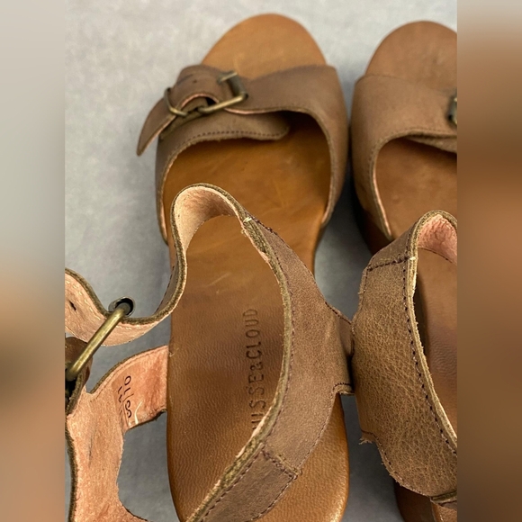 Musse & cloud wooden/leather platform heels Women's size 10 Made in Spain - Picture 8 of 12